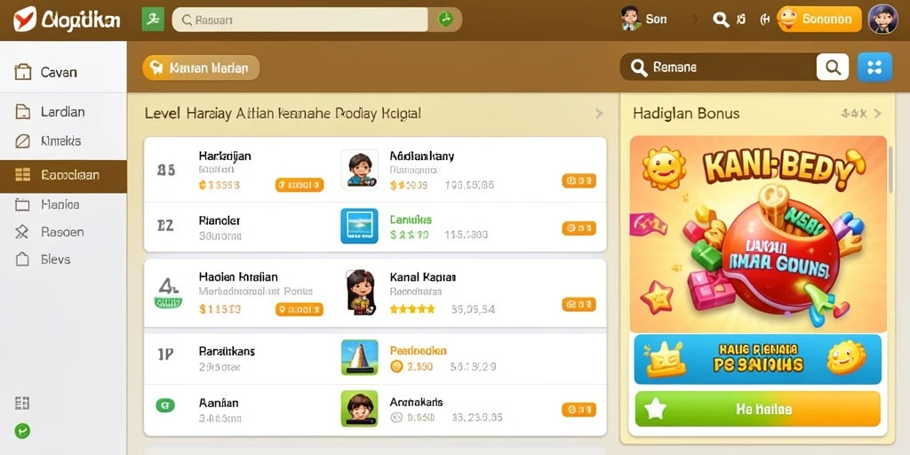 Tampilan awal game 73K dengan karakter utama yang menawan.