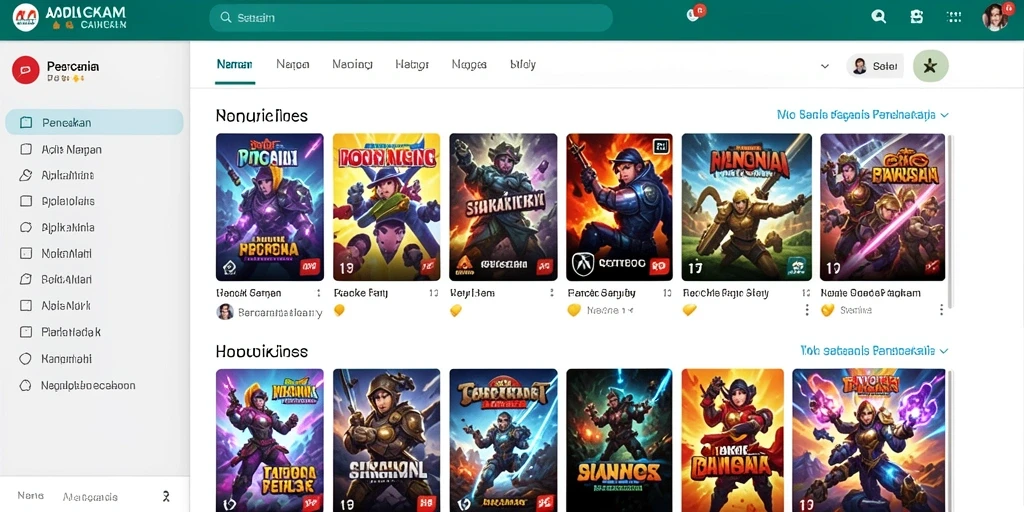 Tampilan antarmuka permainan yang menarik dan user-friendly.