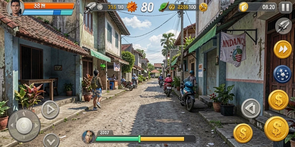 Screenshot menunjukkan antarmuka pengguna yang menarik dan intuitif.